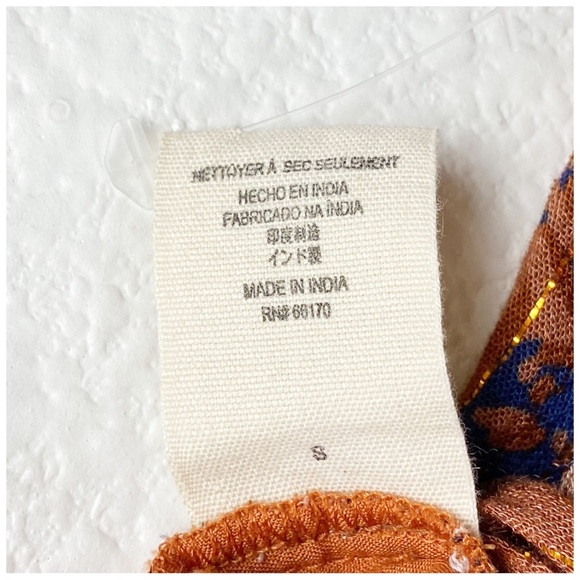 Jens Pirate Booty Wildflower‎ Tarot Blouse in Rust Size Small - Picture 9 of 10